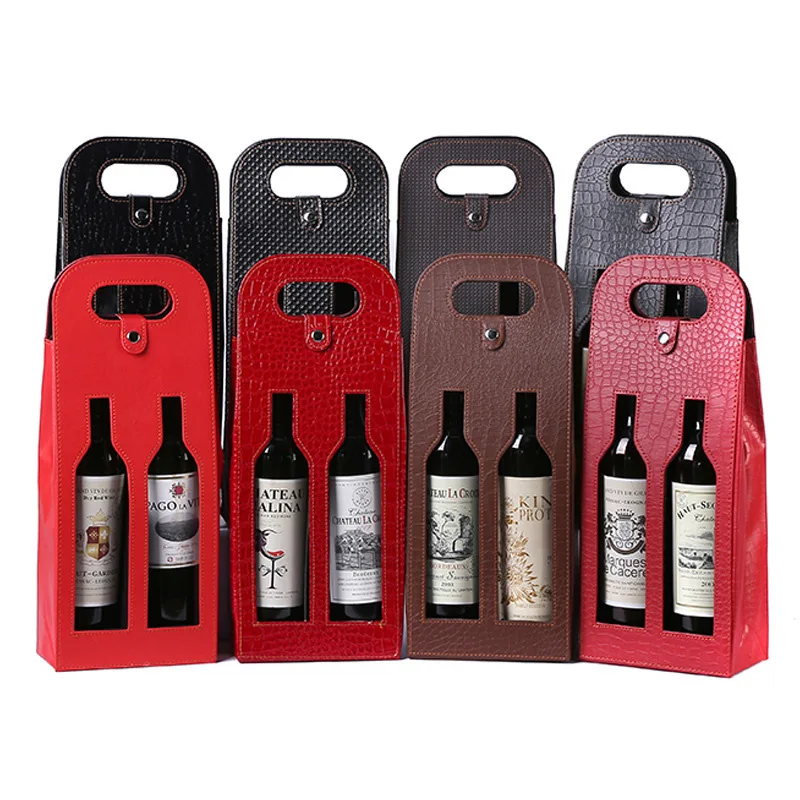 Faux Crocodile Leather Bag Wine Bottle Carry Packaging Bag Double Wine Bottle Fashionable Open-Window Hollowed-Out Wine Gift Box
Faux Crocodile Leather Bag Wine Bottle Carry Packaging Bag Double Wine Bottle Fashionable Open-Window Hollowed-Out Wine Gift Box
