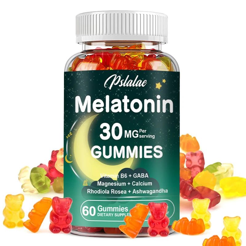 

Мелатониновые жевательные резинки 30 мг, лучший сон, без ГМО, 60 жевательных резинок без глютена, натуральный ягодный вкус | Вегетарианская добавка