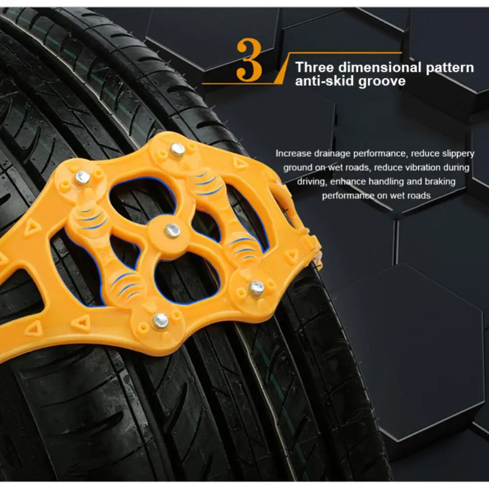 Желтые снежные цепи с защелками, быстрая установка, автомобильная зимняя шина цепи противоскольжения на колеса, автомобильная аварийная шина с защитой от пропуска, безопасное вождение 
Желтые снежные цепи с защелками, быстрая установка, автомобильная зимняя шина цепи противоскольжения на колеса, автомобильная аварийная шина с защитой от пропуска, безопасное вождение