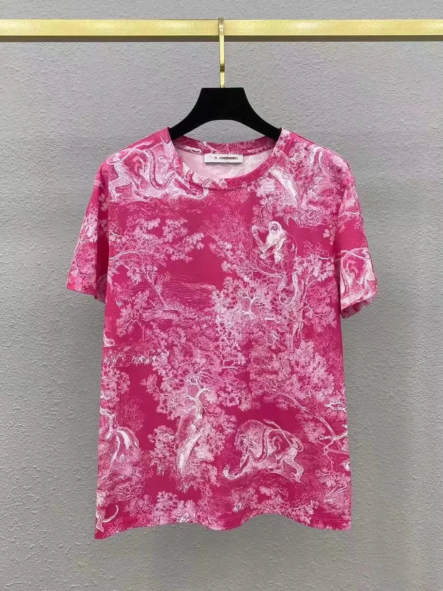High Quality Spring Summer Ladies 2022 Runway Women Print Short Sleeve O-Neck T-shirt Elegant Ladies Casual Clothes
High Quality Spring Summer Ladies 2022 Runway Women Print Short Sleeve O-Neck T-shirt Elegant Ladies Casual Clothes