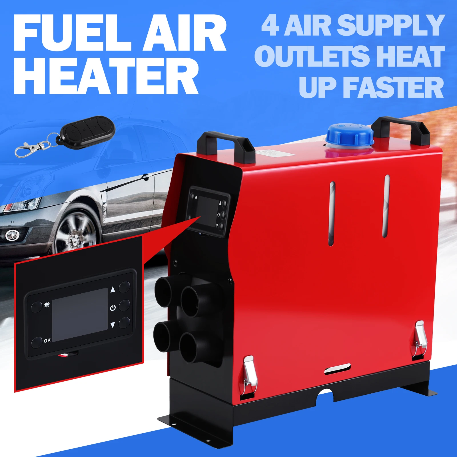 5KW Diesel Air Heater 12V All in One 4 Outlets with LCD Switch Remote Control Parking For Car RV Trailer Trucks Boats Camper Van
5KW Diesel Air Heater 12V All in One 4 Outlets with LCD Switch Remote Control Parking For Car RV Trailer Trucks Boats Camper Van