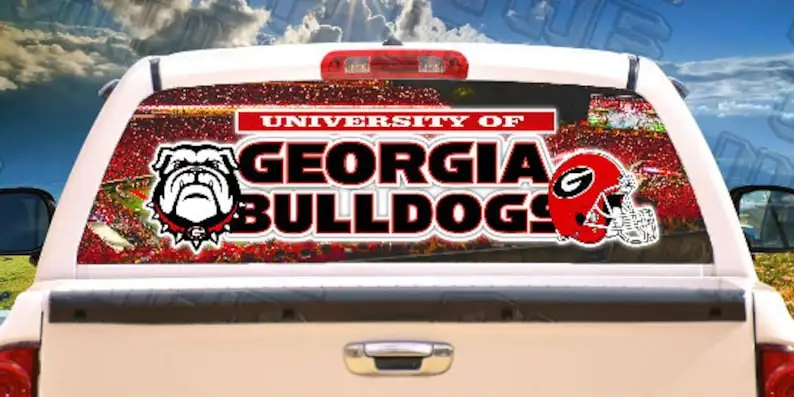 

Georgia Bulldogs Perforated Window Decal Vinyl Truck Window Sticker NCAA 69 x 19