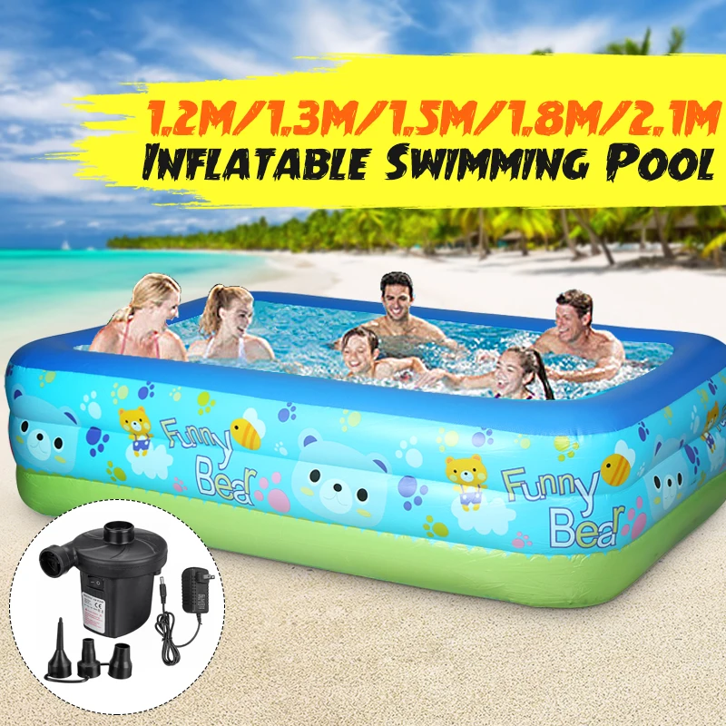 180cm/210cm Inflatable Swimming Pool Adults Kids Bathing Tub Large Size Rectangular Outdoor Indoor Pool
180cm/210cm Inflatable Swimming Pool Adults Kids Bathing Tub Large Size Rectangular Outdoor Indoor Pool