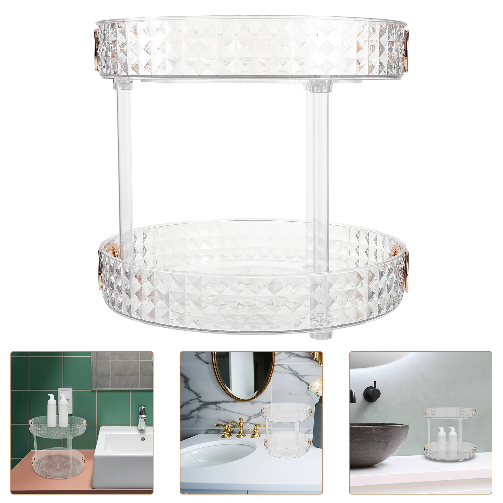 Double Layer Cosmetics Holder Rotating Storage Rack Bathroom Desktop Skin Care Holder
Double Layer Cosmetics Holder Rotating Storage Rack Bathroom Desktop Skin Care Holder