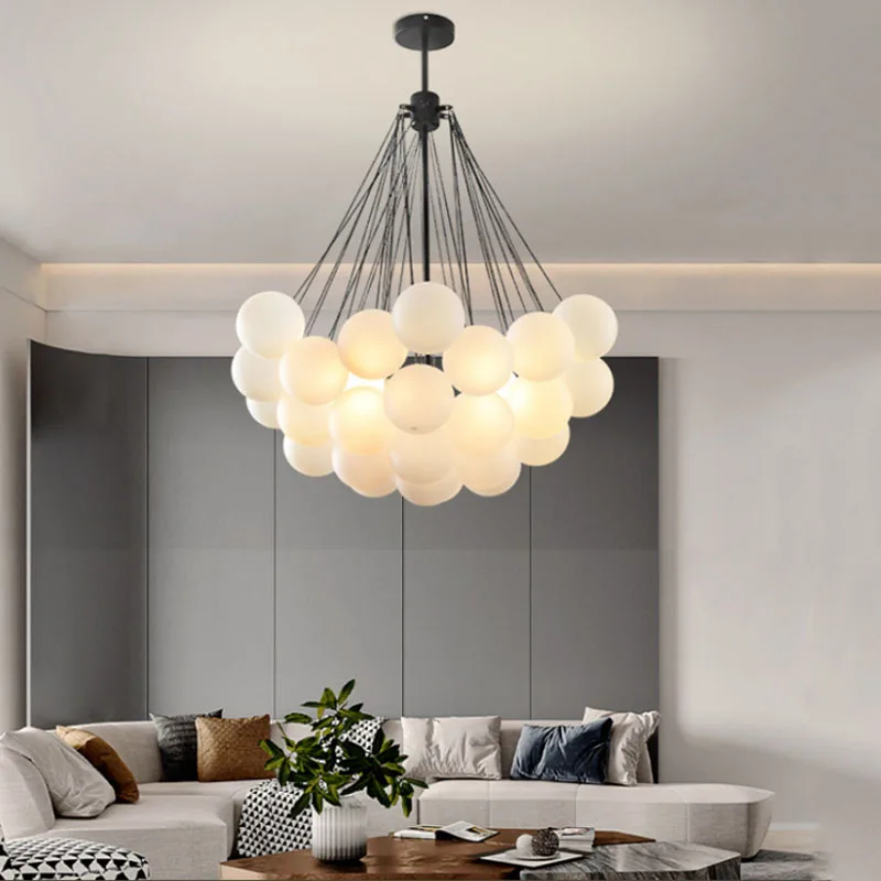 Nordic Frosted Glass Ball Chandelier for Dining Living Room Decoration Gold Black Bubble LED Pendant Lights Hanging Lamp 
Nordic Frosted Glass Ball Chandelier for Dining Living Room Decoration Gold Black Bubble LED Pendant Lights Hanging Lamp