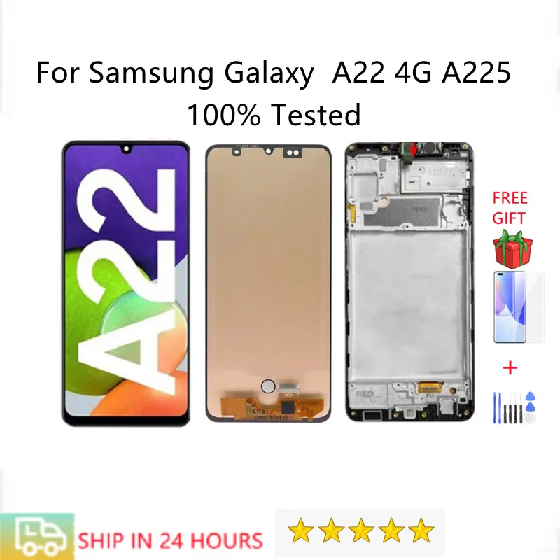 Super AMOLED A22 Display Screen,Be applicable to for Samsung Galaxy A22 4G A225 A225F/DS LCD Display Screen Digitizer Assembly
Super AMOLED A22 Display Screen,Be applicable to for Samsung Galaxy A22 4G A225 A225F/DS LCD Display Screen Digitizer Assembly