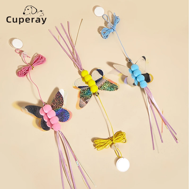 Funny Cat Toy Hanging Door Butterfly with Bell Cat Toy Stretchable Elastic Rope Interactive Kitten Playing Catch Teaser Wand Toy
Funny Cat Toy Hanging Door Butterfly with Bell Cat Toy Stretchable Elastic Rope Interactive Kitten Playing Catch Teaser Wand Toy