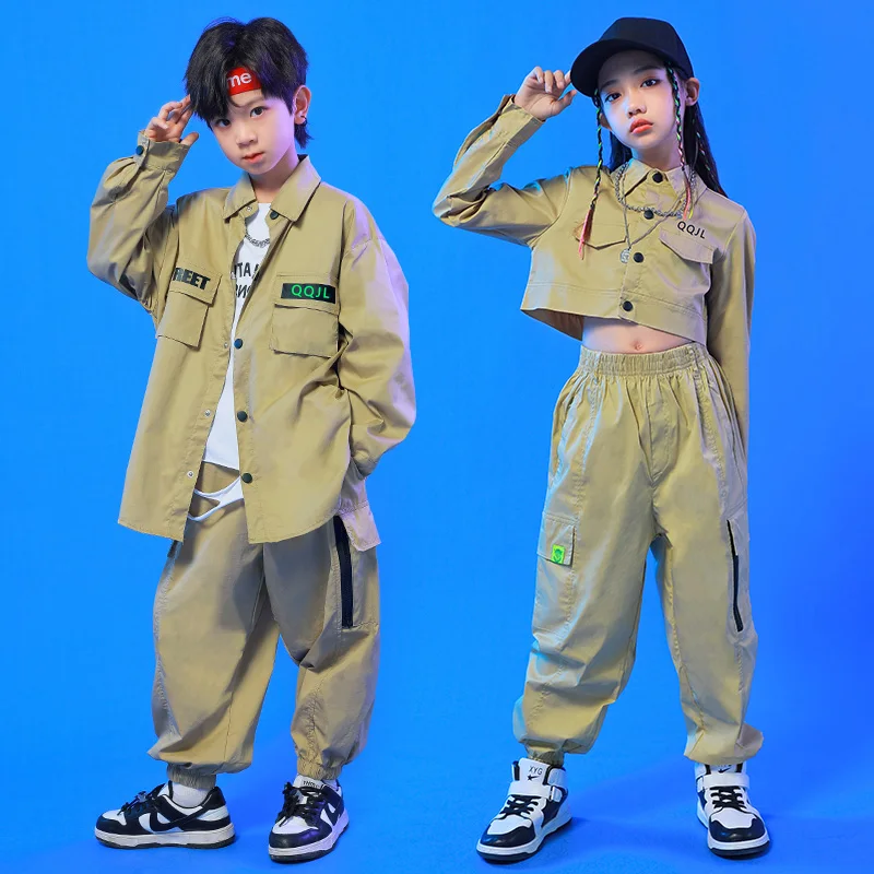 Kids Teen Street Wear Hip Hop Clothing Khaki Shirt Tops Streetwear Tactical Cargo Pants For Girl Boys Jazz Dance Costume Clothes
Kids Teen Street Wear Hip Hop Clothing Khaki Shirt Tops Streetwear Tactical Cargo Pants For Girl Boys Jazz Dance Costume Clothes