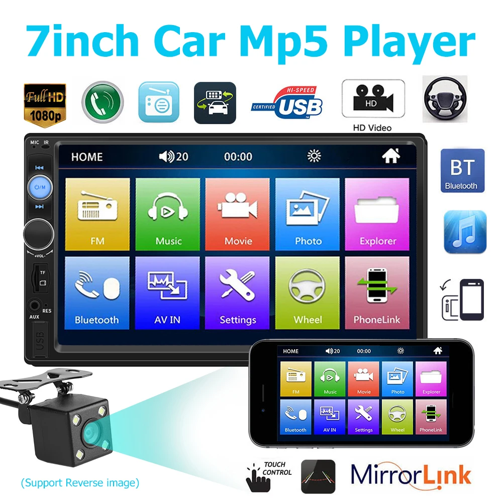 2 Din Car MP5 Player Bluetooth-compatible Car Stereo MP5 Multimedia Radio Player FM Electronic Tuning Radio Car Electronics
2 Din Car MP5 Player Bluetooth-compatible Car Stereo MP5 Multimedia Radio Player FM Electronic Tuning Radio Car Electronics