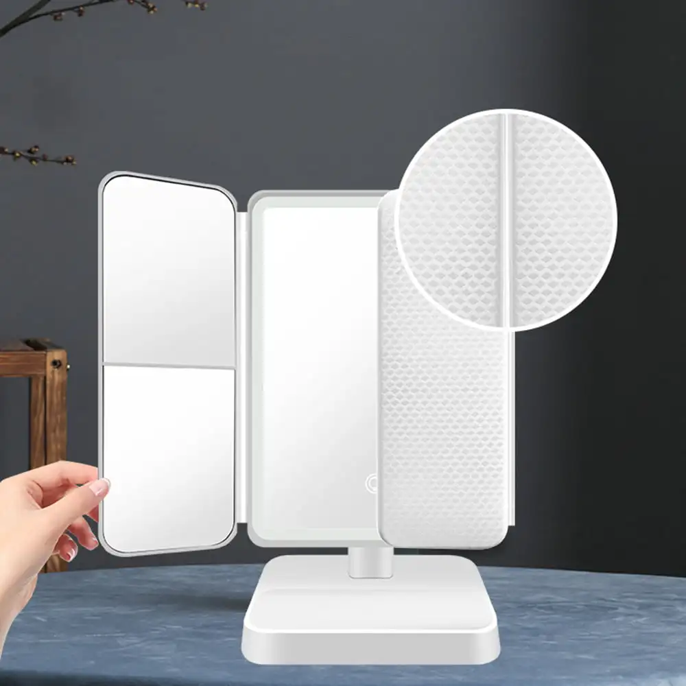Makeup Mirror Vanity Mirror with 52 LED Lights, Touch Screen and 1X 2X 3X Magnification, Chargeable Portable Trifold Makeup Mirr
Makeup Mirror Vanity Mirror with 52 LED Lights, Touch Screen and 1X 2X 3X Magnification, Chargeable Portable Trifold Makeup Mirr
