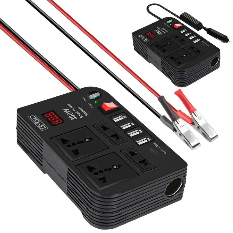 Автомобильный инвертер мощности 12V To 220V автомобильный инвертор 300W большой Преобразователь мощности автомобильное зарядное устройство для ноутбука компьютера с USB портами
Автомобильный инвертер мощности 12V To 220V автомобильный инвертор 300W большой Преобразователь мощности автомобильное зарядное устройство для ноутбука компьютера с USB портами