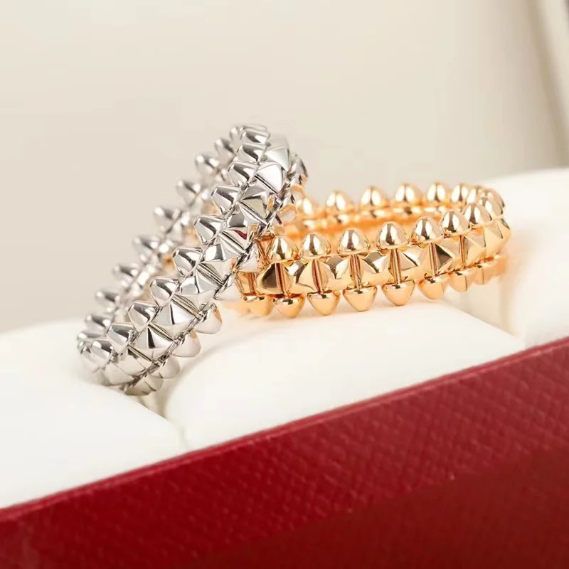 European Hot Selling 925 Sterling Silver Rivet Ring Women's Punk Fashion Luxury Brand High End Jewelry Couple Party Gift
European Hot Selling 925 Sterling Silver Rivet Ring Women's Punk Fashion Luxury Brand High End Jewelry Couple Party Gift