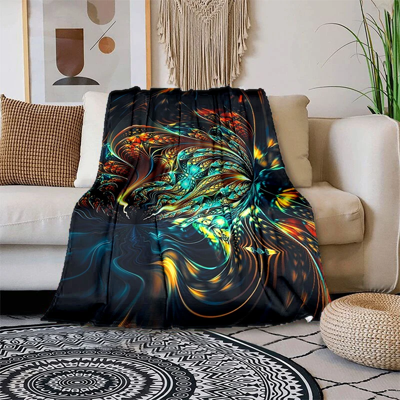 

Colorful Magical Fantasy Abstract Art Printed Modern Blanket Flannel Soft Sofa Bed Throwing Blankets Gedruckt Bettdecke Geschenk