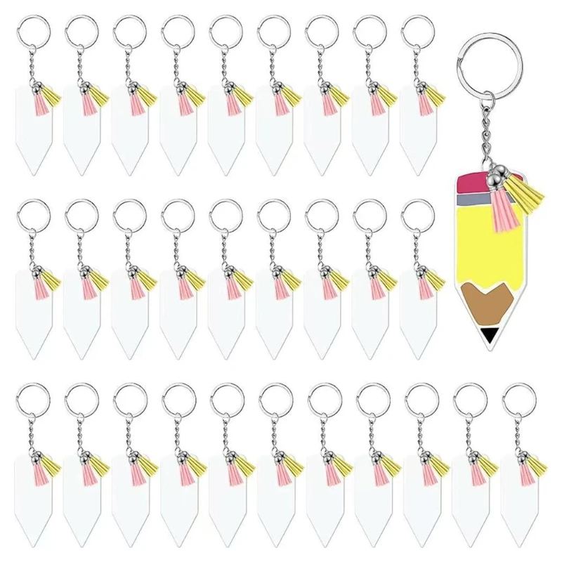 H9ED 1Set Clear Acrylic Keychain Handmade Crafts Diy Holiday Gift Pencil Blank with Keyrings Leather Tassels for DIY Projects
H9ED 1Set Clear Acrylic Keychain Handmade Crafts Diy Holiday Gift Pencil Blank with Keyrings Leather Tassels for DIY Projects