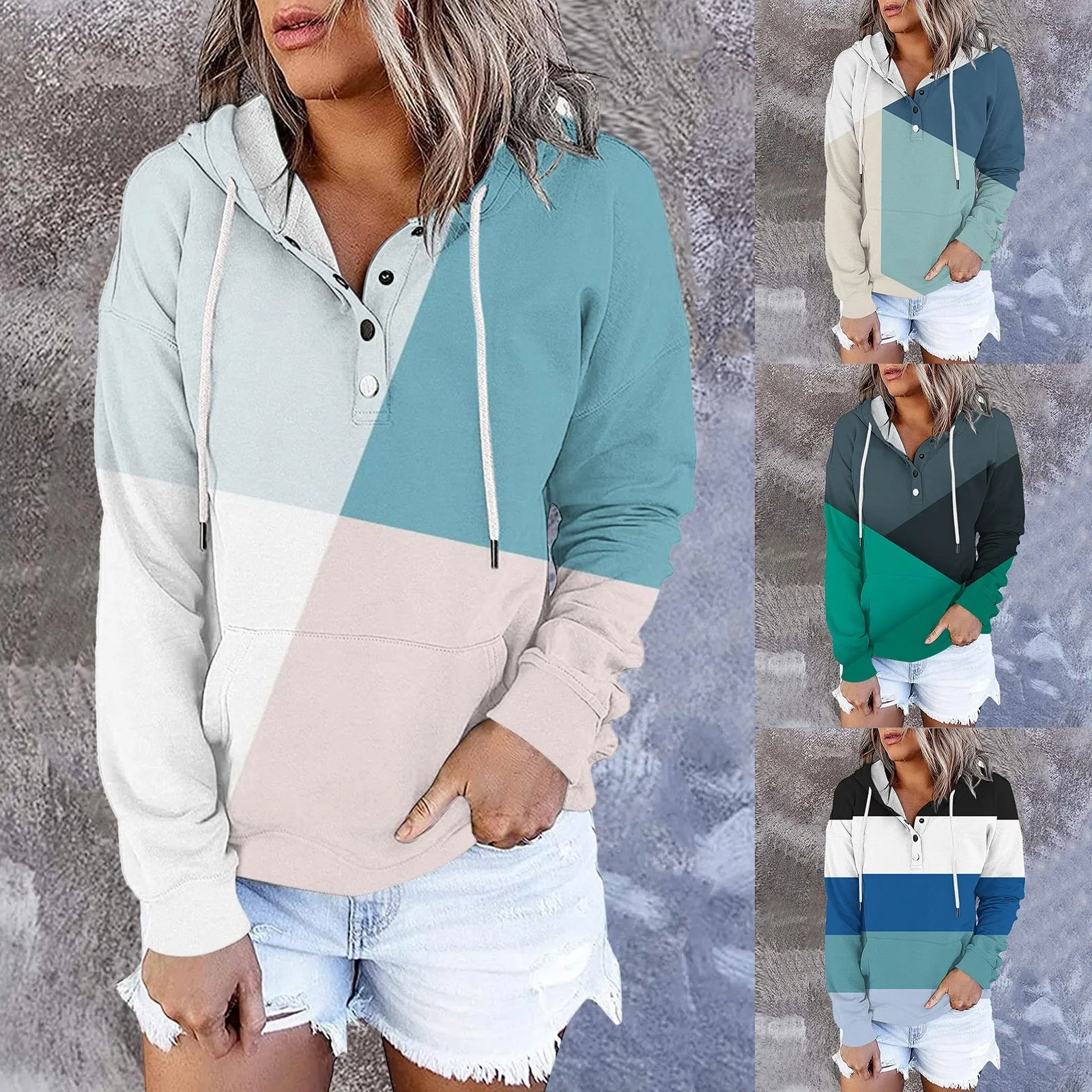 Womens Casual Print Long Sleeve Hoodie Pullover Button Hooded Sweatshirt Sleep Hoodie Women
Womens Casual Print Long Sleeve Hoodie Pullover Button Hooded Sweatshirt Sleep Hoodie Women