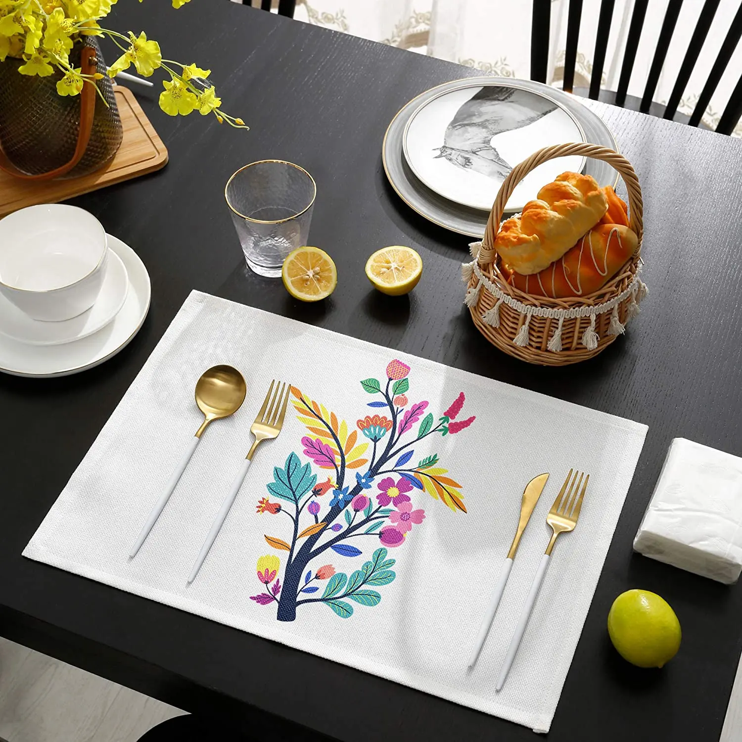 Comfort Her Zon Placemats Geometric Colorful Flowers Placemats for Dining Table Heat Resistant Place Mats Washable Kitchen
Comfort Her Zon Placemats Geometric Colorful Flowers Placemats for Dining Table Heat Resistant Place Mats Washable Kitchen