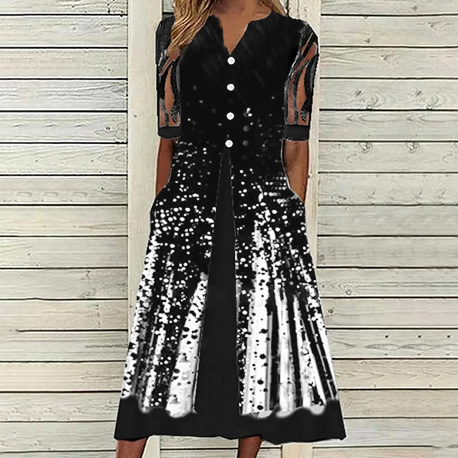 Women Casual Summer Stripe Button V Neck Mash Short Sleeves Pocket Long Dress Holiday Dress Floral Sundress Beach Dresses Women
Women Casual Summer Stripe Button V Neck Mash Short Sleeves Pocket Long Dress Holiday Dress Floral Sundress Beach Dresses Women