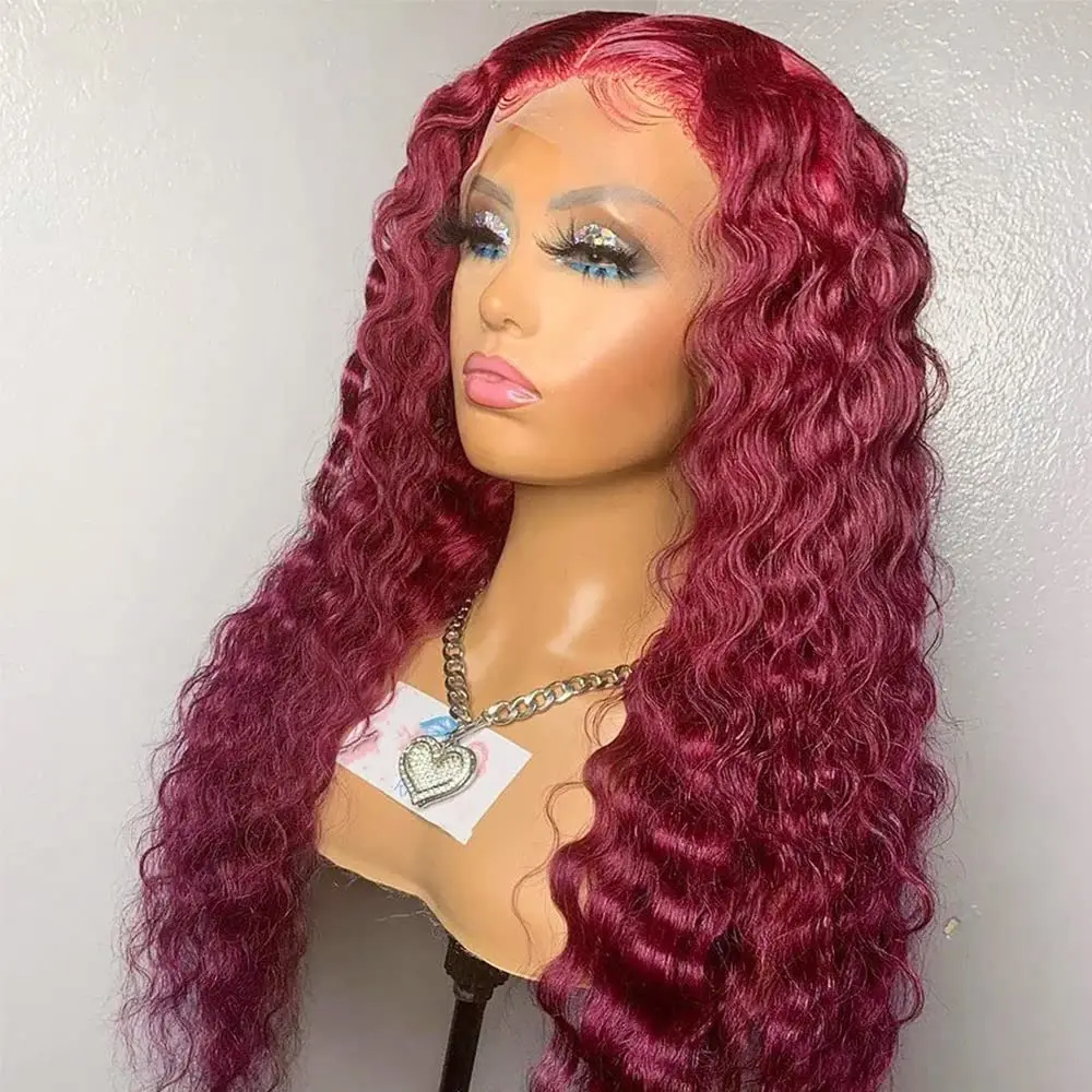 Burgundy Synthetic Lace Front Wig Kinky Curly Long Lace Front Wigs For Black Women With Baby Hair Heat Resistant
Burgundy Synthetic Lace Front Wig Kinky Curly Long Lace Front Wigs For Black Women With Baby Hair Heat Resistant