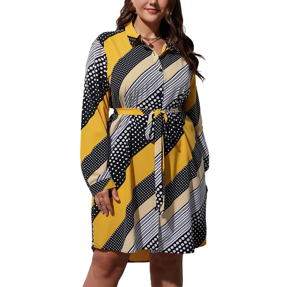 Plus Size Women Daily Long Slvees Elegant Luxury Lapel Fashion Spring And Autumn Half Length Large Swing Printed Dress Skirt
Plus Size Women Daily Long Slvees Elegant Luxury Lapel Fashion Spring And Autumn Half Length Large Swing Printed Dress Skirt