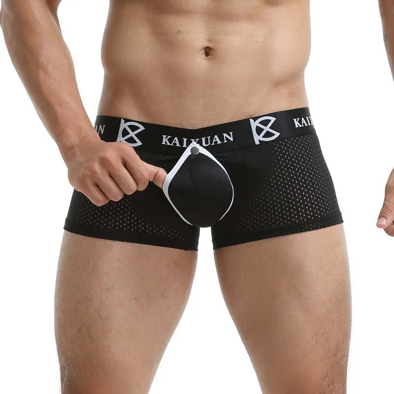 

U Pouch Boxers Boxer Men Men's Panties Mesh Underwear Man Pack Shorts Breathable Brief Briefs Wholesale Ice Silk Sexy Male Mens