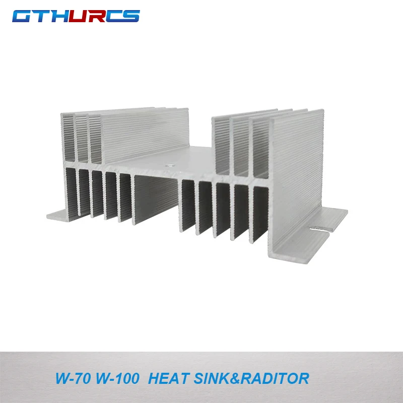 

W-70 Aluminum Radiator W Shape Heat Sink Base for DA AA DD VA VD LA 1pcs single phase solid state relay SSR 10A 15A 20A 25A 40A