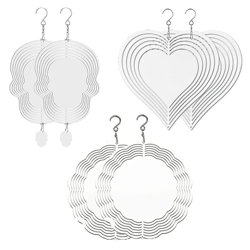 6Pack 10 Inch Sublimation Wind Spinner Blanks, 3D Wind Spinners Hanging Sublimation Double Sided Wind Spinner For Garden 
6Pack 10 Inch Sublimation Wind Spinner Blanks, 3D Wind Spinners Hanging Sublimation Double Sided Wind Spinner For Garden