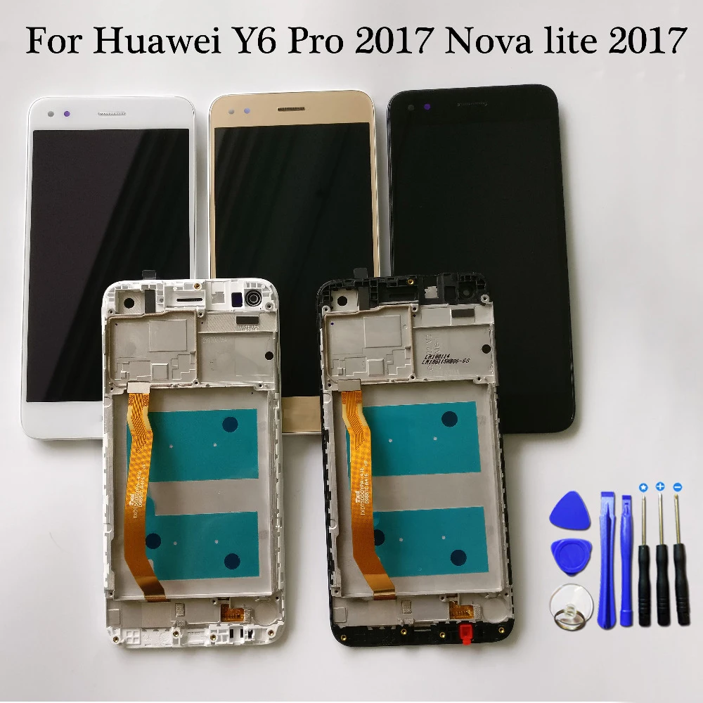 100% протестирован для Huawei Y6 Pro 2017 / Nova Lite ЖК-дисплей + сенсорный экран дигитайзер в