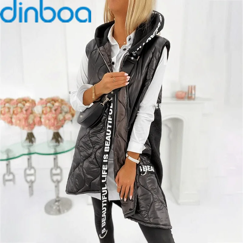 dinboa 2021 Winter Women Long Vests Fashion Hooded Sleeveless Casual Lady Brief Outwear Vest Blouse Shirts Coat Femme Sweatshirt
dinboa 2021 Winter Women Long Vests Fashion Hooded Sleeveless Casual Lady Brief Outwear Vest Blouse Shirts Coat Femme Sweatshirt