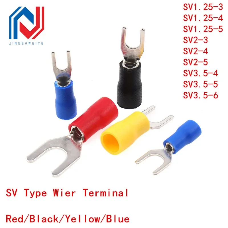 50Pcs SV Type Wire Spring Terminal SV1.25 SV2 Fork U Y PVC Insulate Ferrules Block Spade Cold Press Cable End Crimp Connector
50Pcs SV Type Wire Spring Terminal SV1.25 SV2 Fork U Y PVC Insulate Ferrules Block Spade Cold Press Cable End Crimp Connector