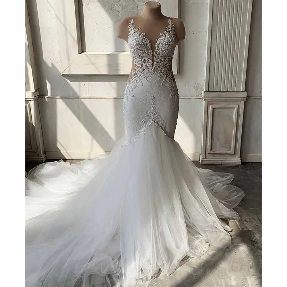 Luxury Wedding Dress 2022 Bride Mermaid Beading Applique Sexy Wedding Gown for Women Lace Pearls Deep V Neck Vestidos de Novia
Luxury Wedding Dress 2022 Bride Mermaid Beading Applique Sexy Wedding Gown for Women Lace Pearls Deep V Neck Vestidos de Novia