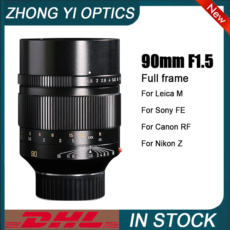 Оптика Zhongyi 90 мм F1.5 полнокадровая линза беззеркальная камера для Leica M Sony FE/E Canon RF