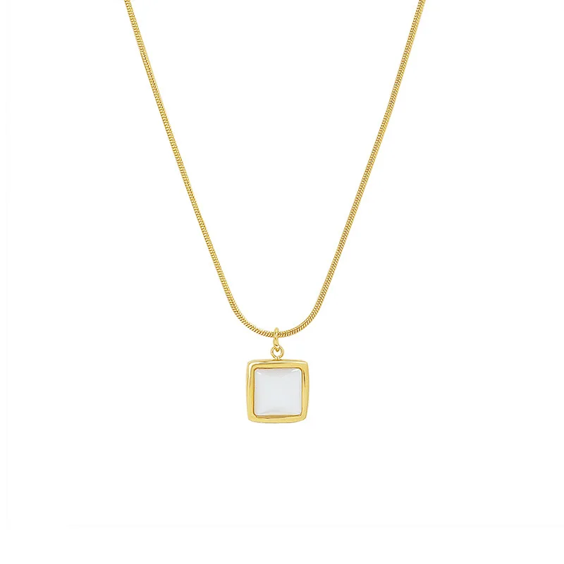 French Style Square White Seashells Pendant Necklace for Women Hand-crafted Trendy Sweater Chain Stainless Steel Jewelry
French Style Square White Seashells Pendant Necklace for Women Hand-crafted Trendy Sweater Chain Stainless Steel Jewelry