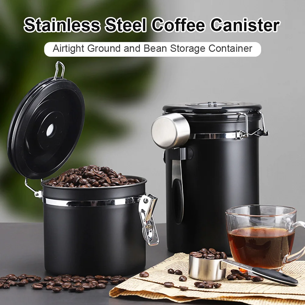 Stainless Steel Airtight Coffee Container Storage Canister Set Coffee jar Canister With Scoop For Coffee Beans Tea Flour Grains
Stainless Steel Airtight Coffee Container Storage Canister Set Coffee jar Canister With Scoop For Coffee Beans Tea Flour Grains
