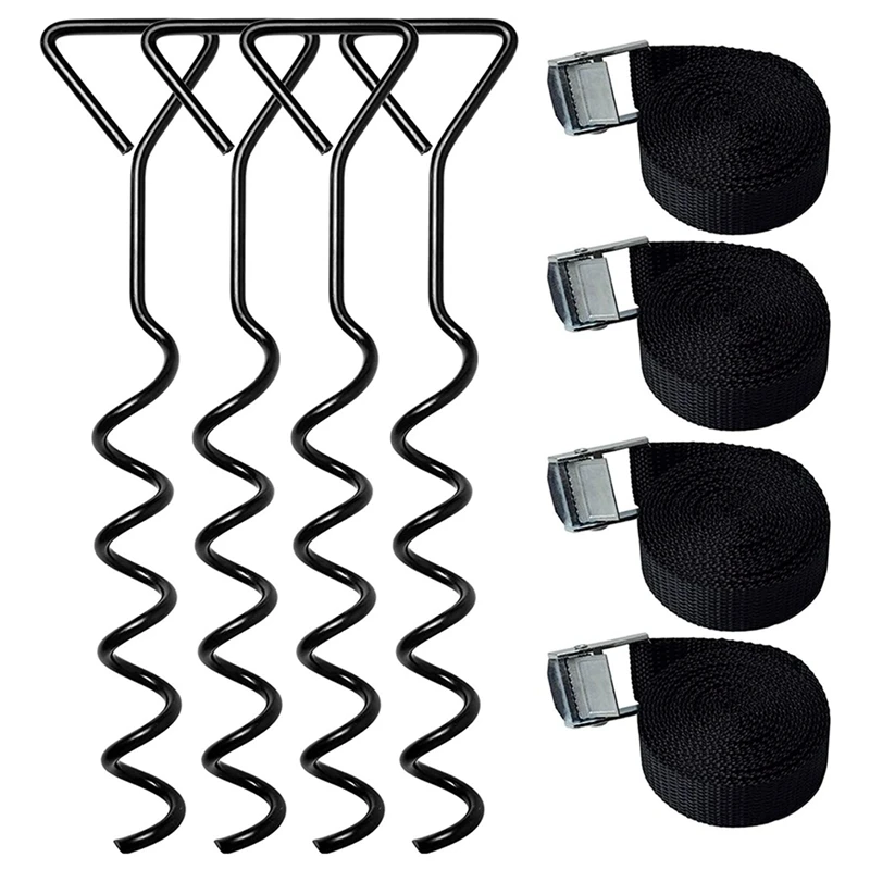 Trampoline Spiral Ground Nails,4Pcs Ground Anchor Steel Buckles With Elastic Bands For Connecting Trampoline Swing Tents
Trampoline Spiral Ground Nails,4Pcs Ground Anchor Steel Buckles With Elastic Bands For Connecting Trampoline Swing Tents