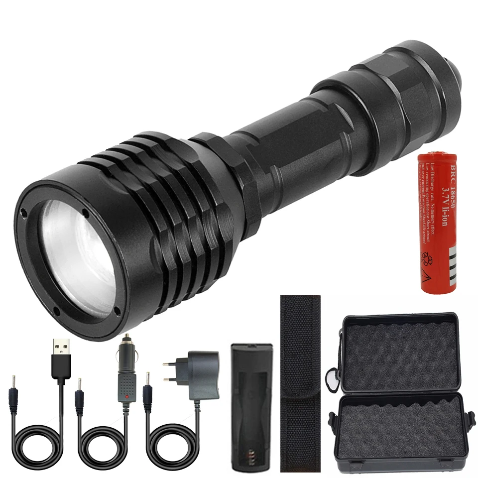 XM-L2 U3 Zoom Diving Flashlight Waterproof IPX8 Lantern Lamp 18650 Battery Torch Bulbs for Swimming 4000lm Underwater 100m Black
XM-L2 U3 Zoom Diving Flashlight Waterproof IPX8 Lantern Lamp 18650 Battery Torch Bulbs for Swimming 4000lm Underwater 100m Black