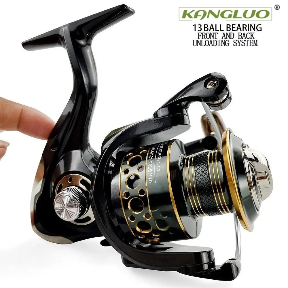 Fishing Spinning Reel Metal Spool 13BB Ball Bearings 5.2:1/4.7:1 Carp Fishing Reel BK2000-7000 Metal Line Cup Sea Tackle
Fishing Spinning Reel Metal Spool 13BB Ball Bearings 5.2:1/4.7:1 Carp Fishing Reel BK2000-7000 Metal Line Cup Sea Tackle