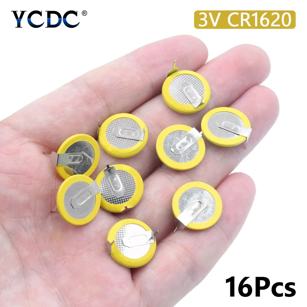 

3V Battery CR1620 CR 1620 button batteries with 2 Tabs Coin Cell For Main Board Toy Electronic Scale Soldering Pins Cell
