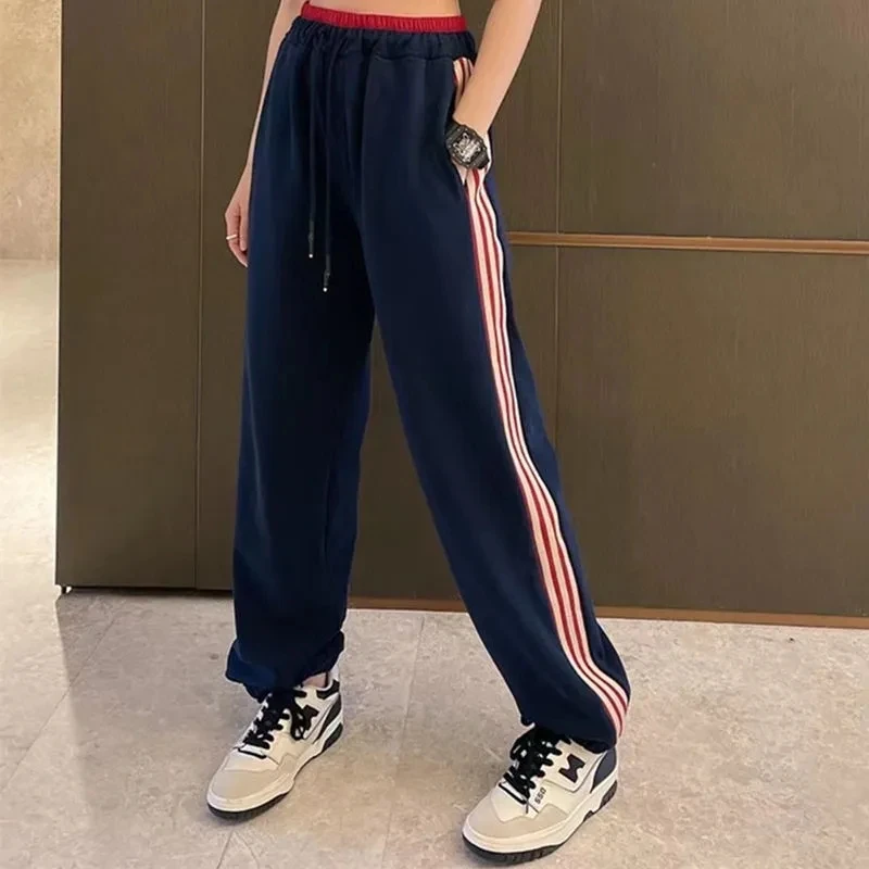Striped Joggers Sweatpants Streetwear Women Blue Casual Trousers Aesthetic Cotton Pants Loose High Waist Wide Leg Drawstring
Striped Joggers Sweatpants Streetwear Women Blue Casual Trousers Aesthetic Cotton Pants Loose High Waist Wide Leg Drawstring