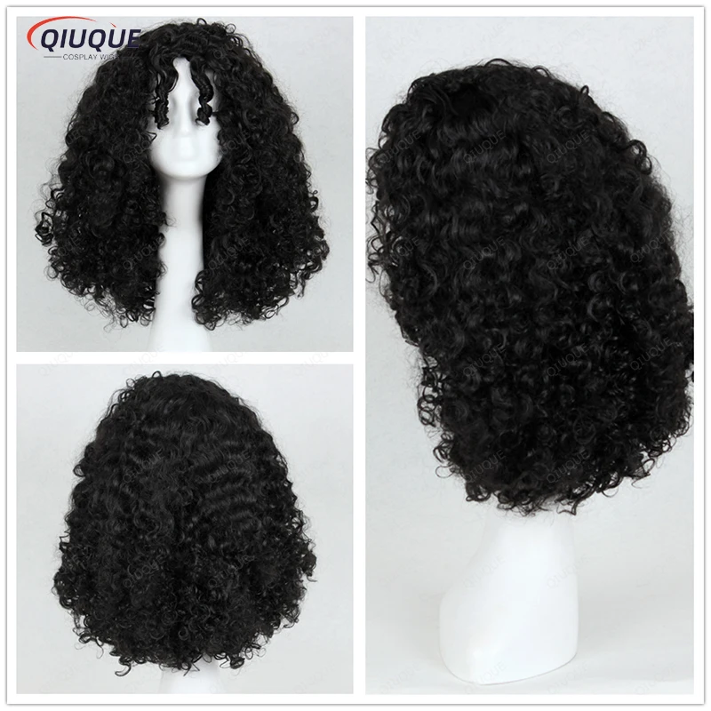 

Mother Gothel Cosplay Wig Rapunzel Witch Gothel Black Curly Heat Resistant Role Play Hair Wigs + Wig Cap
