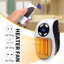 Portable Electric Heater Mini 500W Plug In Wall Room Office Home Appliance PTC Ceramic Heating Warmer Machine Remote Control