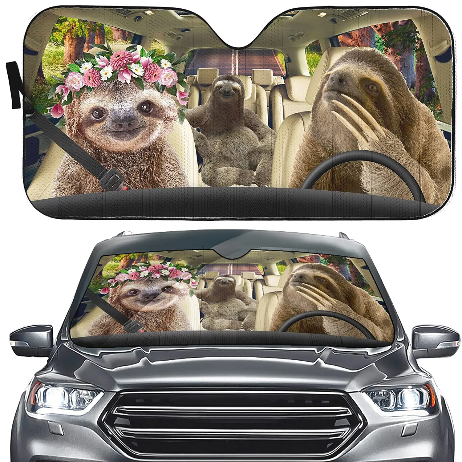 Funny Sloth Driver Front Windshield Shade, Cute Animal Window Sun Shades, Lazy Sloth Auto Sunshade for Car Truck, Blocks UV Rays 
Funny Sloth Driver Front Windshield Shade, Cute Animal Window Sun Shades, Lazy Sloth Auto Sunshade for Car Truck, Blocks UV Rays