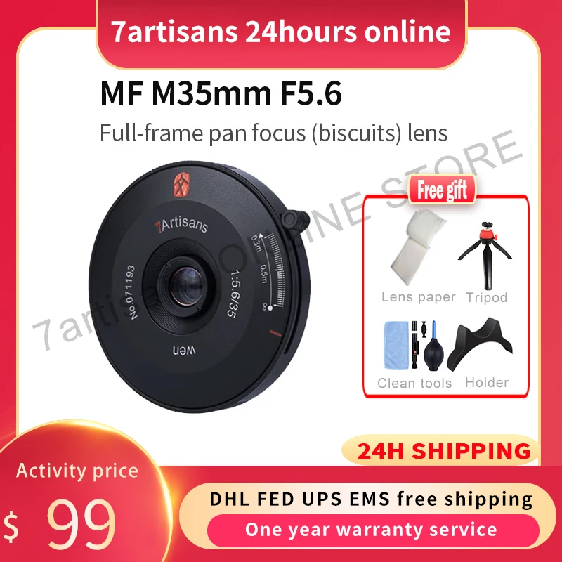 

7artisans 7 artisans 35mm F5.6 Full Frame Manual Ultra-Thin Pancake Lens for Leica L Leica M M10 Sony E Nikon Z Cameras Lens