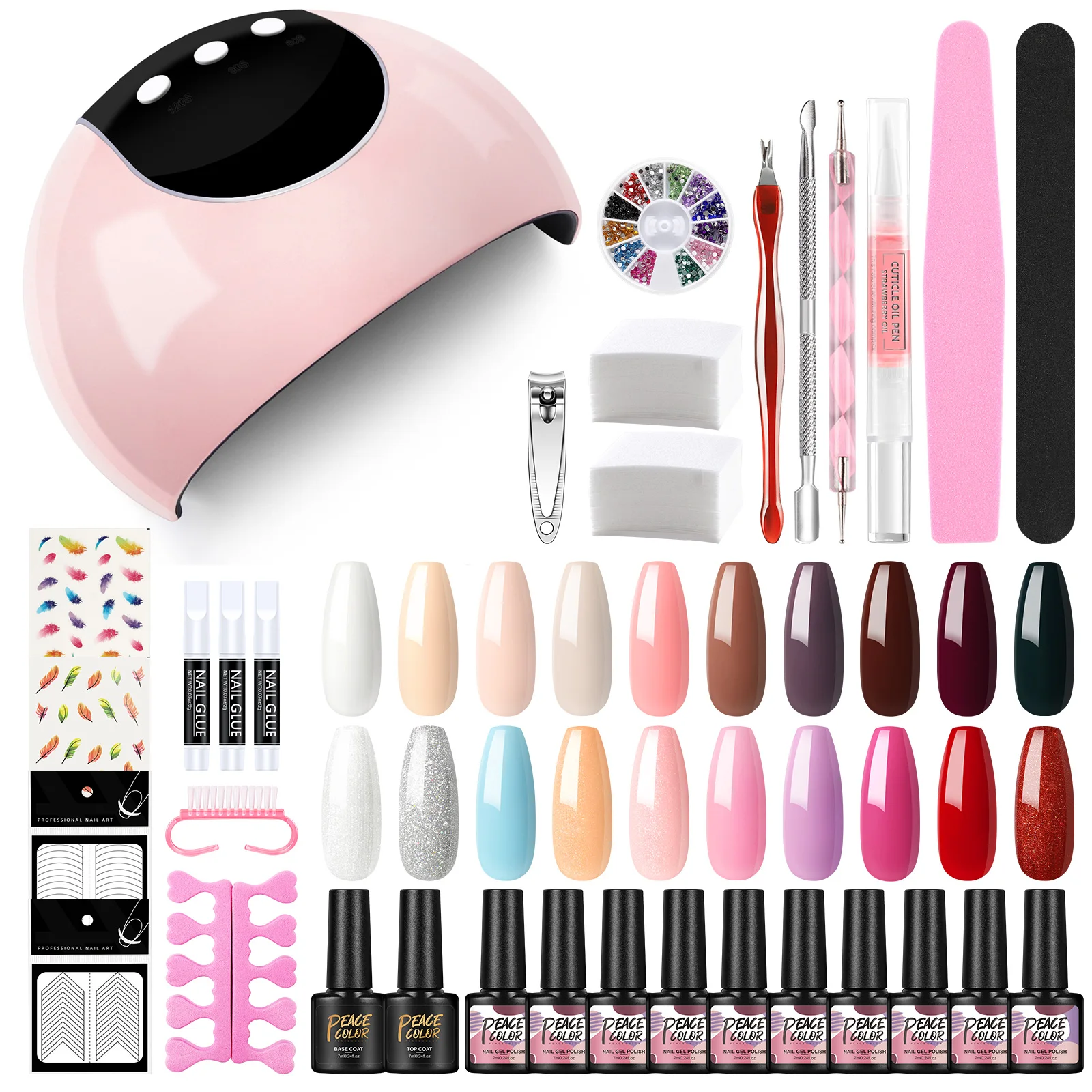 COSCELIA Nail Gel Polish Kit Nail Set UV LED Lamp Soak Off Manicure Nail Art Tools Decorations Set Manicure Set All For Manicure
COSCELIA Nail Gel Polish Kit Nail Set UV LED Lamp Soak Off Manicure Nail Art Tools Decorations Set Manicure Set All For Manicure