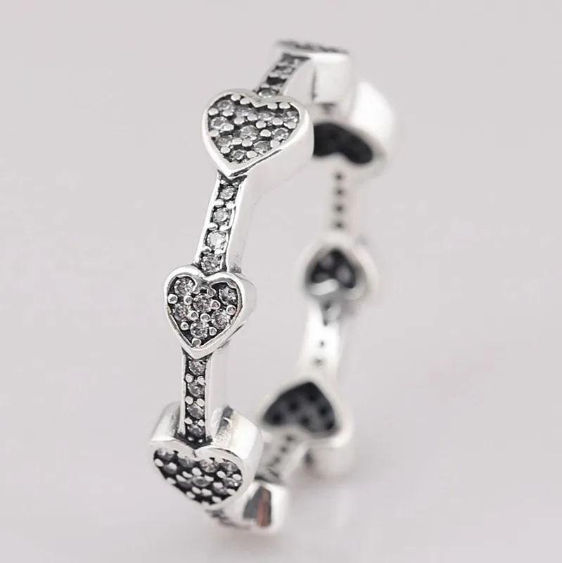 Authentic 925 Sterling Silver Alluring Hearts With Crystal Rings For Women Wedding Party Europe Fashion Jewelry 
Authentic 925 Sterling Silver Alluring Hearts With Crystal Rings For Women Wedding Party Europe Fashion Jewelry