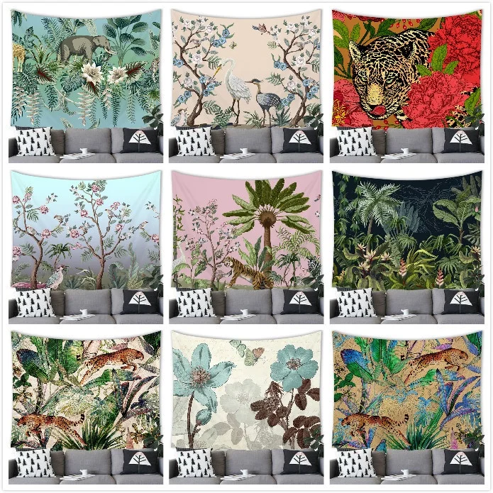Home Decor Floral Tropical Jungle Fauna and Plant Retro Style Tapestry Wall Hanging Room Poster Background Fabric 230x180cm
Home Decor Floral Tropical Jungle Fauna and Plant Retro Style Tapestry Wall Hanging Room Poster Background Fabric 230x180cm