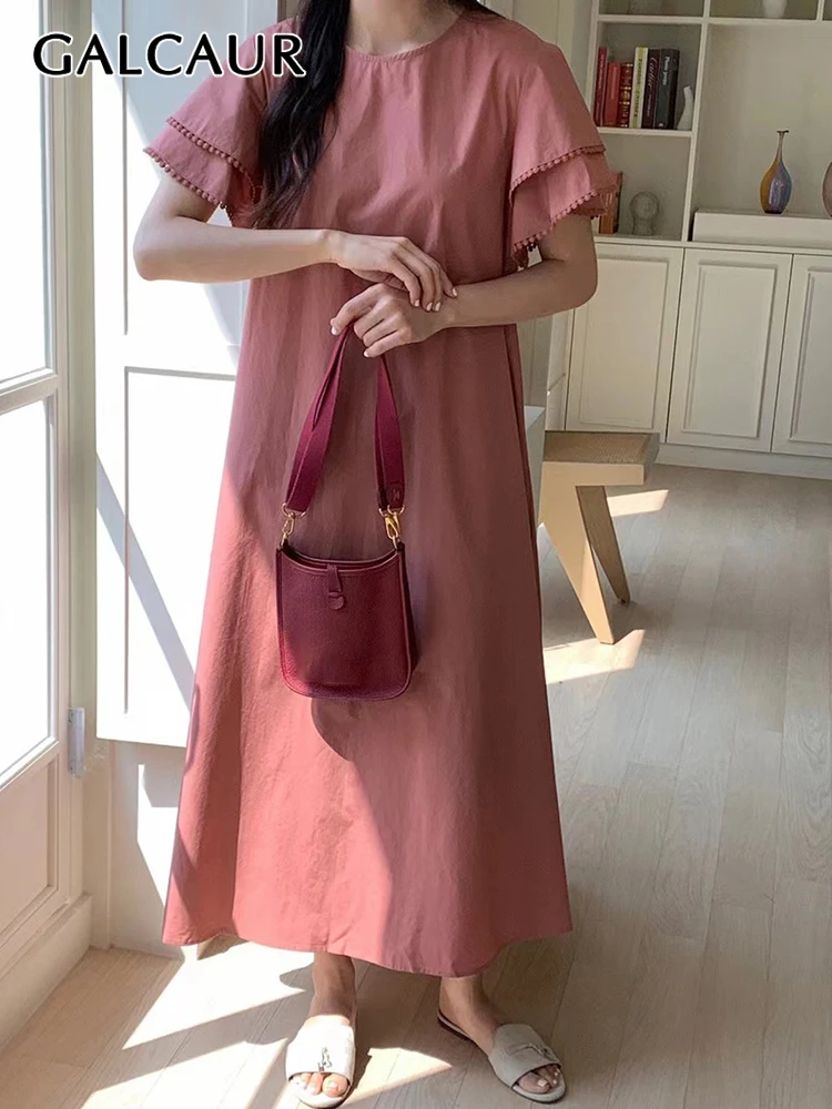 GALCAUR Straight Dress For Women Round Neck Cloak Sleeves Loose Waist Oversize Tassels Dresses Female 2022 Spring Clothing New 
GALCAUR Straight Dress For Women Round Neck Cloak Sleeves Loose Waist Oversize Tassels Dresses Female 2022 Spring Clothing New