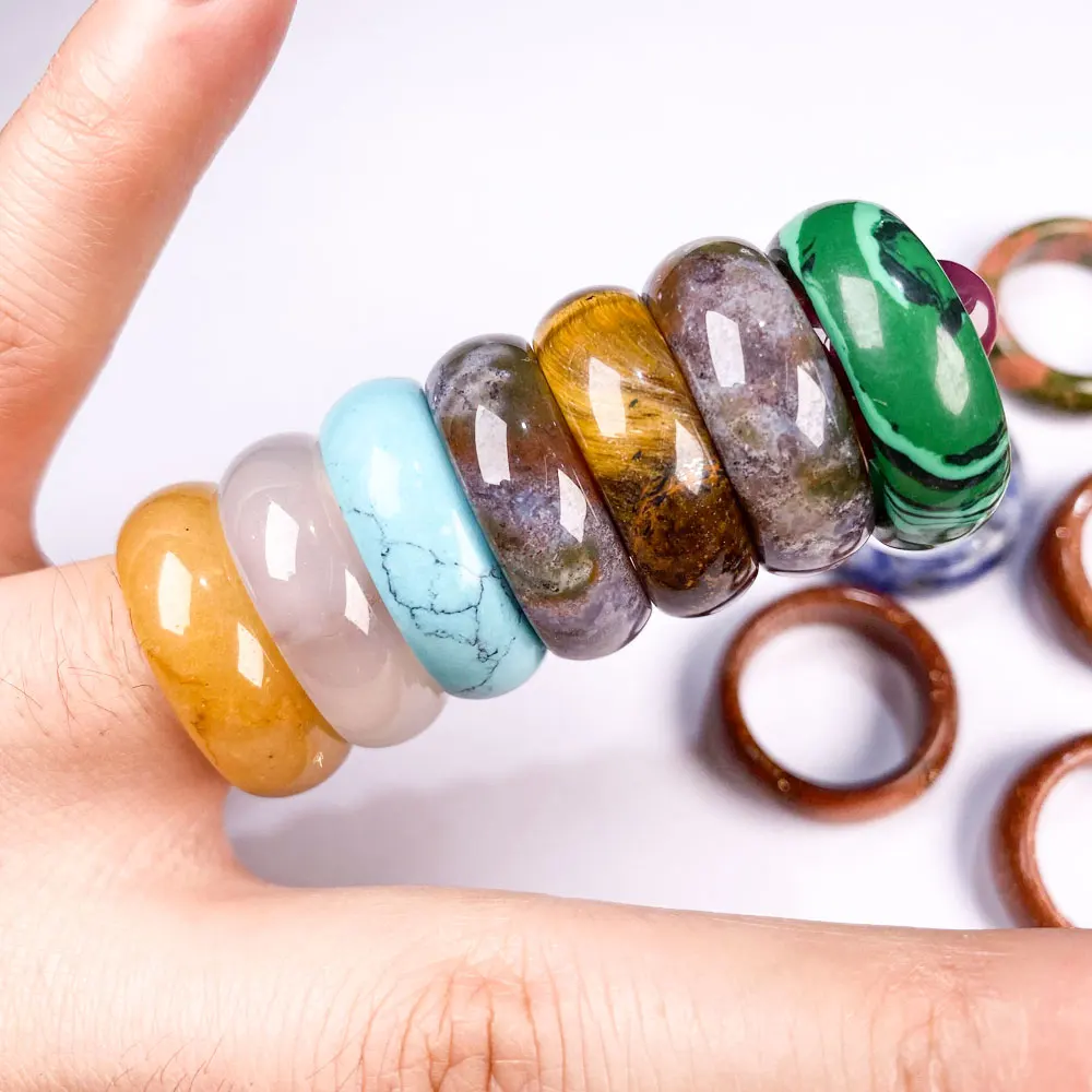 1pcs Natural Stone Finger Rings Jewelry a Diversity of Stones two kinds of models Unisex Circle Tiger Eye Yellow Jades Width 8mm
1pcs Natural Stone Finger Rings Jewelry a Diversity of Stones two kinds of models Unisex Circle Tiger Eye Yellow Jades Width 8mm