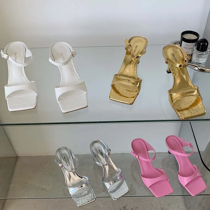 Luxury Ladies High Heels Sandals Buckle Strap Female Slides Slippers Slip On Outdoor Party Pumps Shoes Women Summer 2022 Trend 
Luxury Ladies High Heels Sandals Buckle Strap Female Slides Slippers Slip On Outdoor Party Pumps Shoes Women Summer 2022 Trend