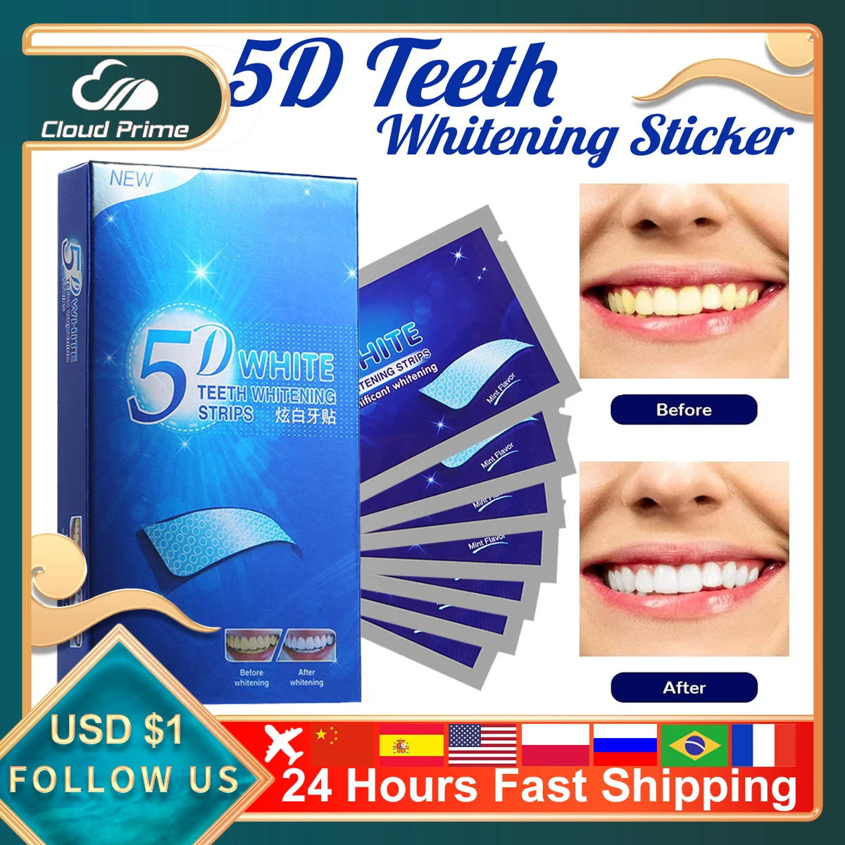 

Полоски 5D гелевые для отбеливания зубов, двойные эластичные для гигиены полости рта, инструменты для отбеливания зубов, 28 шт./14 шт.