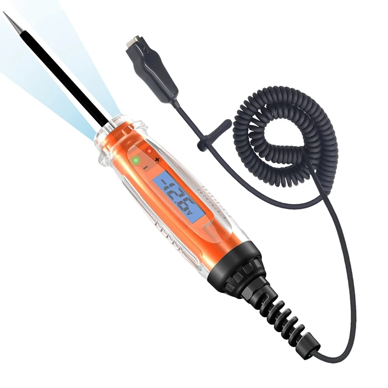3-60V Automotive Ciruit Tester, Digital Light Tester with Voltmeter Heavy Duty Car Test Light with LCD Backlight Display 
3-60V Automotive Ciruit Tester, Digital Light Tester with Voltmeter Heavy Duty Car Test Light with LCD Backlight Display